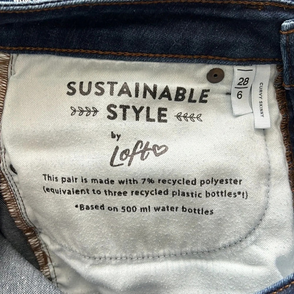 Loft women’s dark blue curvy skinny jeans size 28/6 - Picture 8 of 9